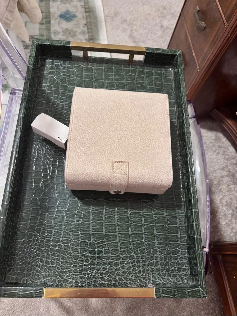 NWT Taylor Madison Designs Compact Pink Faux Leather Travel Jewelry Box